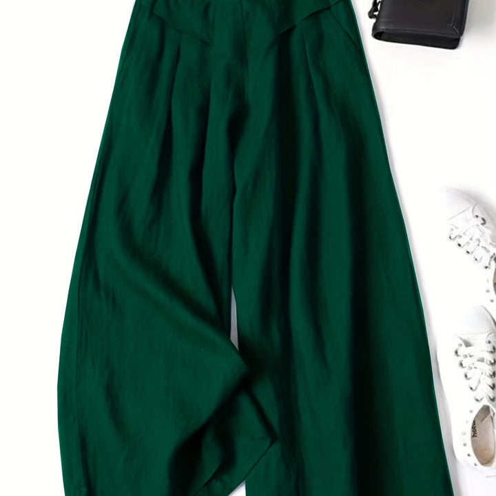 Women's High-Waisted Pants with Wide Legs | Flowy Cut
