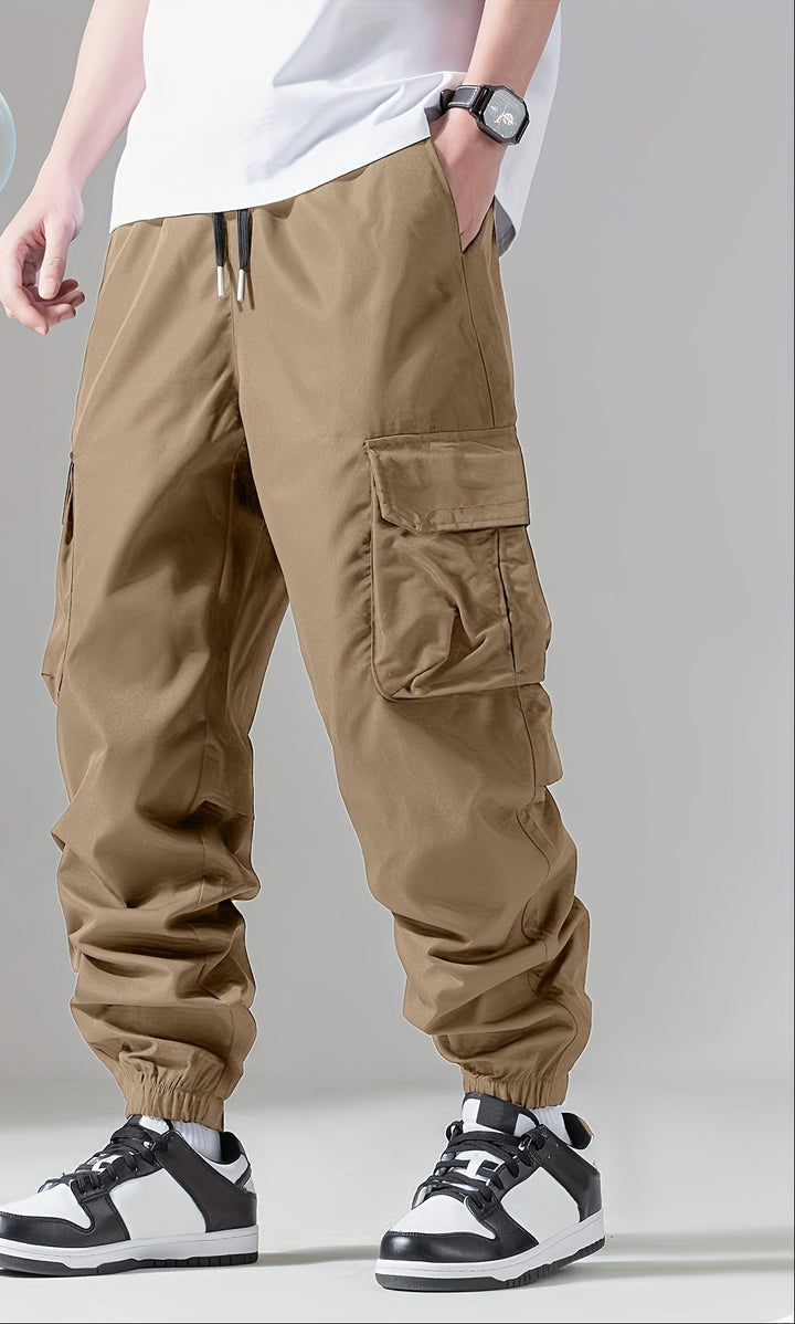 Męskie Spodnie Cargo | Joggery Regular Fit | Wielofunkcyjne Kieszenie | Casualowy Styl Streetwear