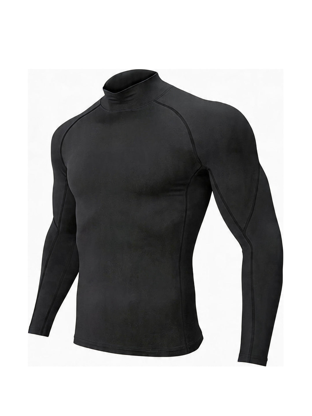 Men's Long Sleeve Shirt | Skinny Fit Top | Stand Collar | Sporty Training Style