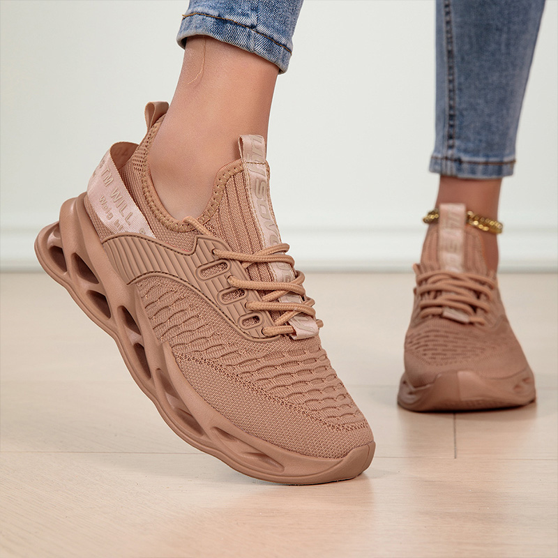 Brianna | Damskie Sznurowane Sneakersy Sportowe z Amortyzowaną Podeszwą i Przewiewną Cholewką