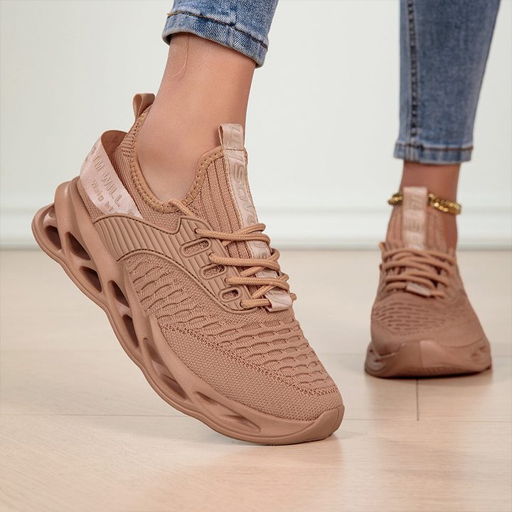 Brianna | Damskie Sznurowane Sneakersy Sportowe z Amortyzowaną Podeszwą i Przewiewną Cholewką