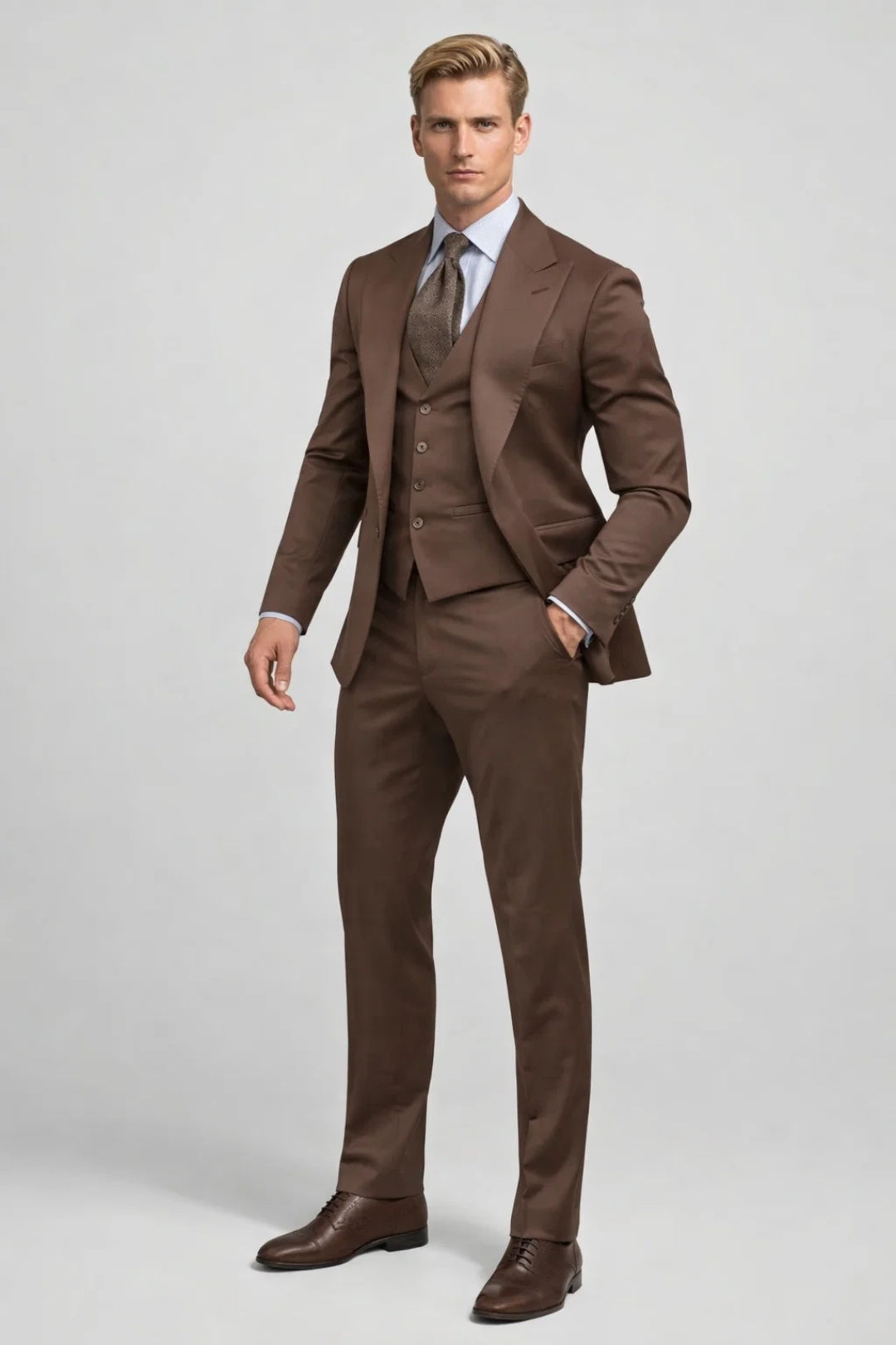 Patryk | Brown Men's 3-Piece Suit