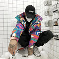 Tymoteusz | Men's cotton trench coat with a graffiti motif