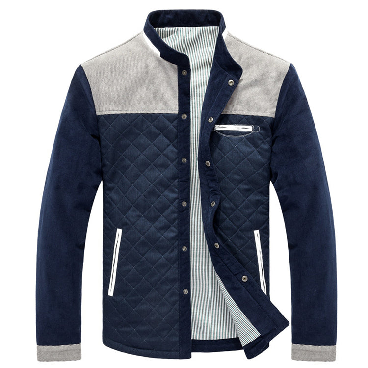 Męska kurtka wiosenna slim fit w stylu patchwork