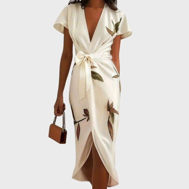 Kamila | Women's patterned midi wrap dress