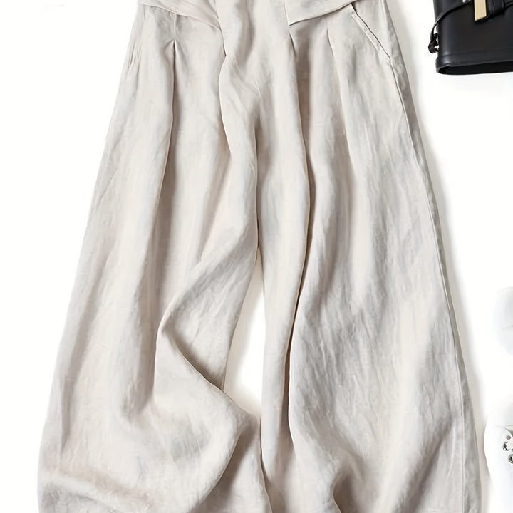 Women's High-Waisted Pants with Wide Legs | Flowy Cut