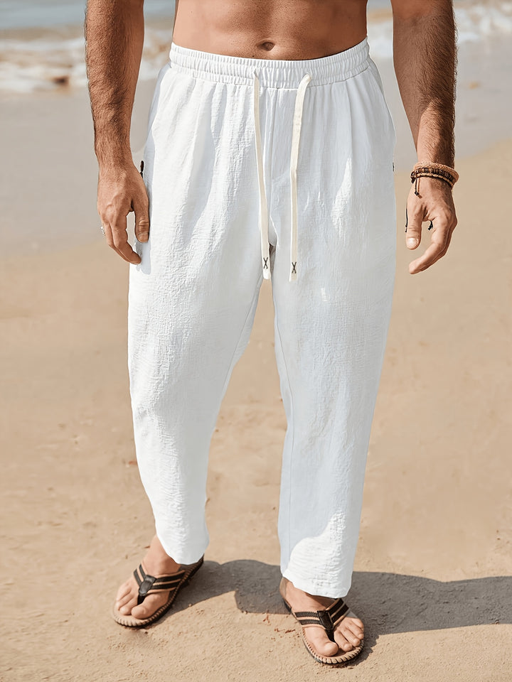 Męskie Spodnie Minimalistyczne Casual Sznurek w Pasie Jogger Spodnie | Nowoczesne