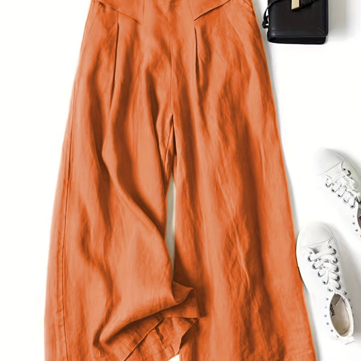 Women's High-Waisted Pants with Wide Legs | Flowy Cut
