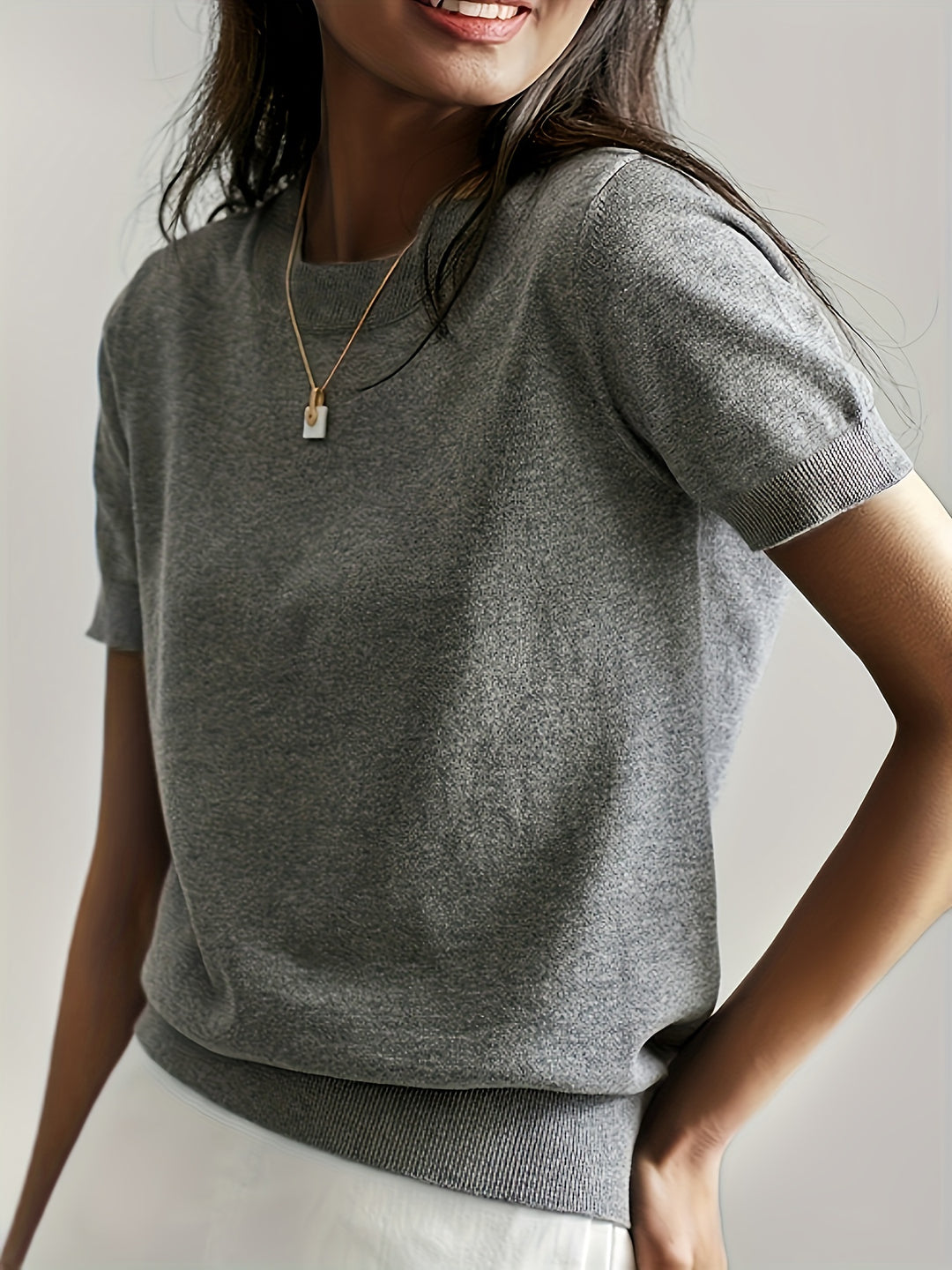 Women's Knit Top with Short Sleeves | Classic Fit