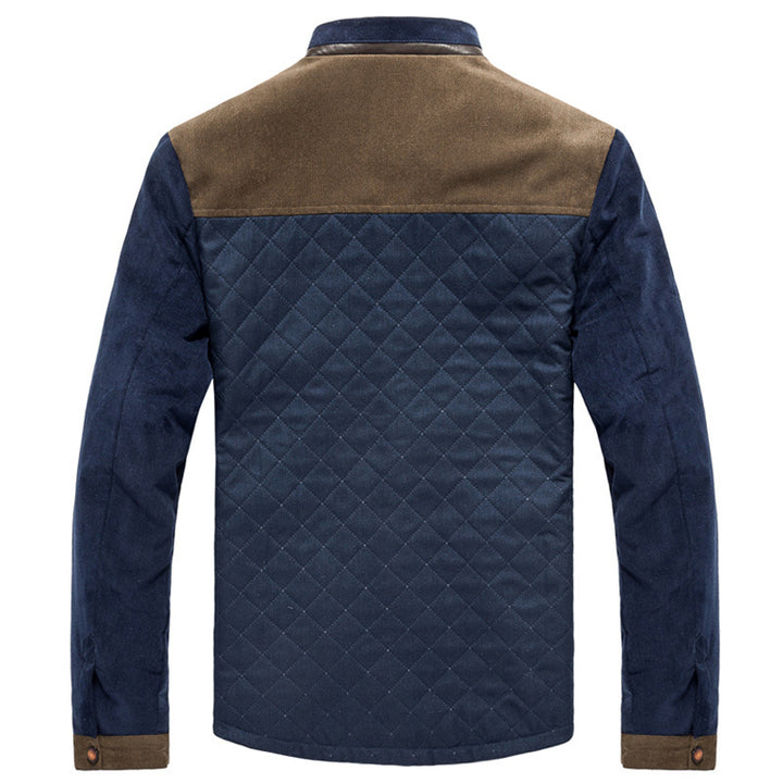 Męska kurtka wiosenna slim fit w stylu patchwork