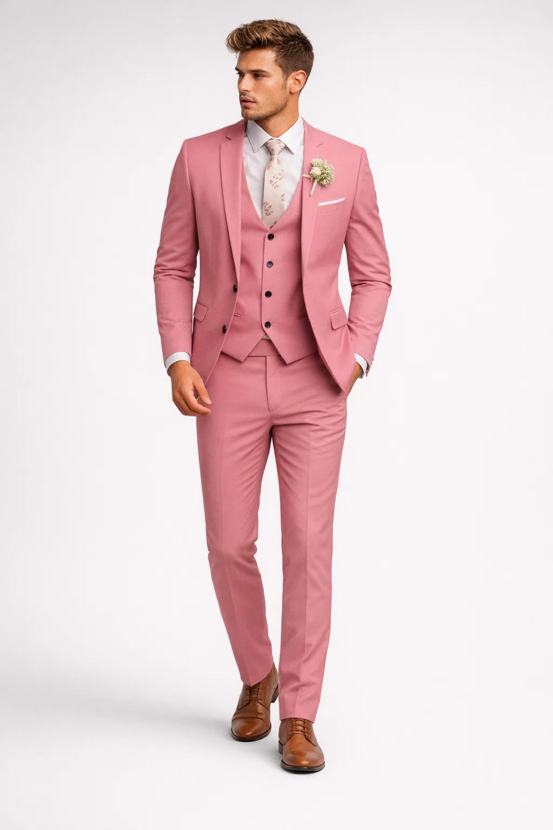 Stanisław | Garnitur Męski 3-Częściowy Slim Fit