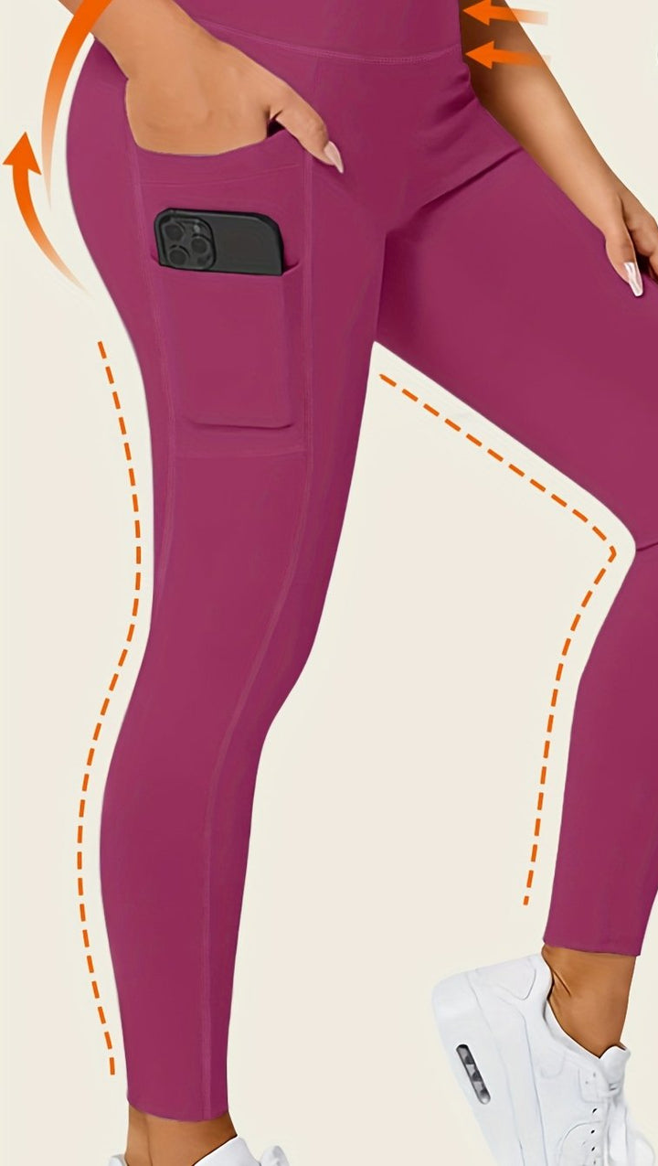 Women's High-Waisted Sports Leggings with Side Pockets | Shaping Fit