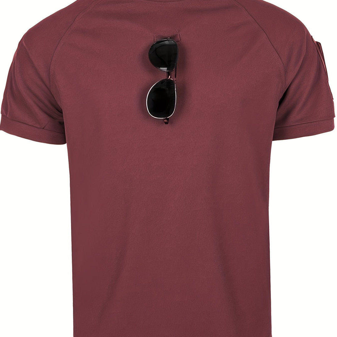 Men's T-Shirt with Round Neck | Regular Fit T-Shirt | Chest Pocket | Casual Outdoor Style