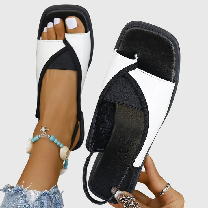 Valeria | Women's Flat Open-Toe Sandals with Heel Strap