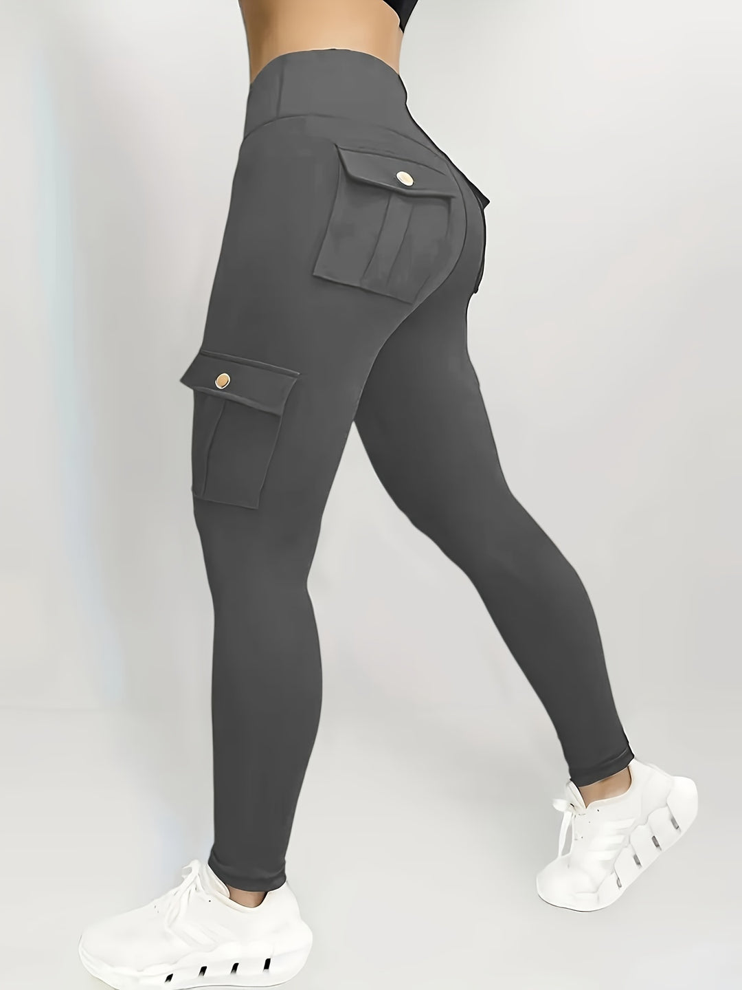 Women's Cargo Leggings with High Waist and Side Pockets | Shaping Fit