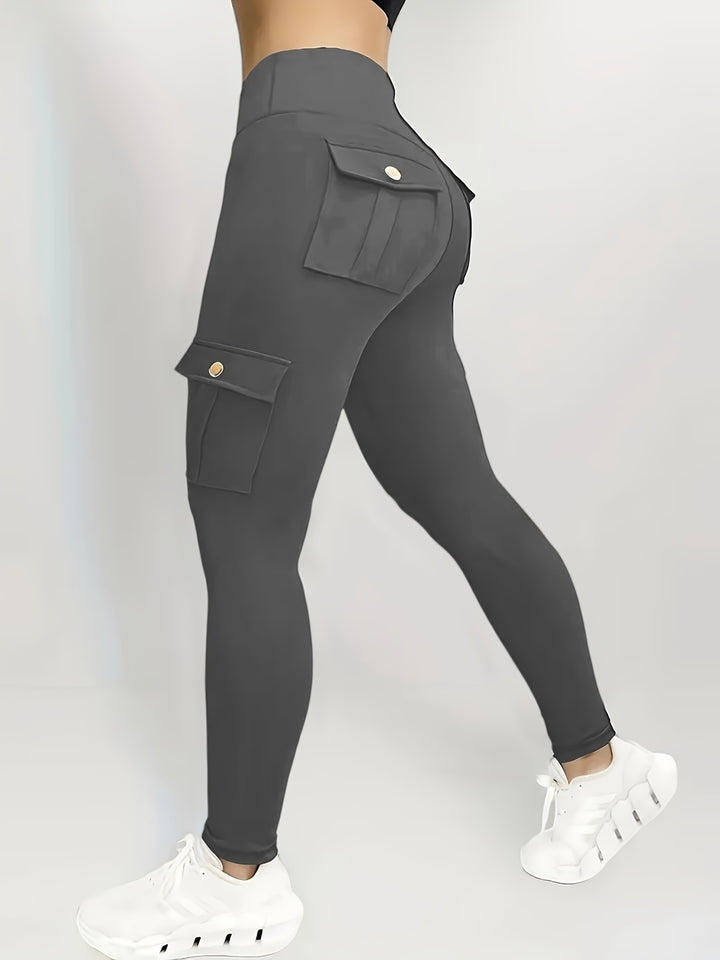 Women's Cargo Leggings with High Waist and Side Pockets | Shaping Fit