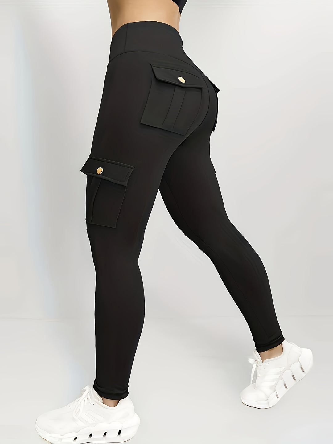 Women's Cargo Leggings with High Waist and Side Pockets | Shaping Fit