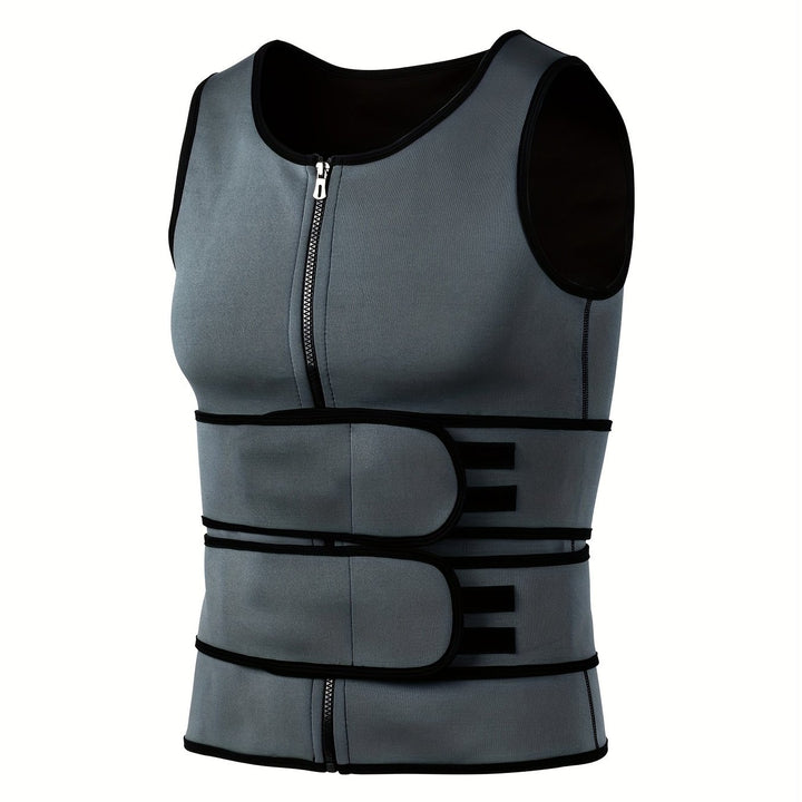Men's Compression Vest | Skinny Fit Sleeveless | Adjustable Waist Straps | Shaping Style