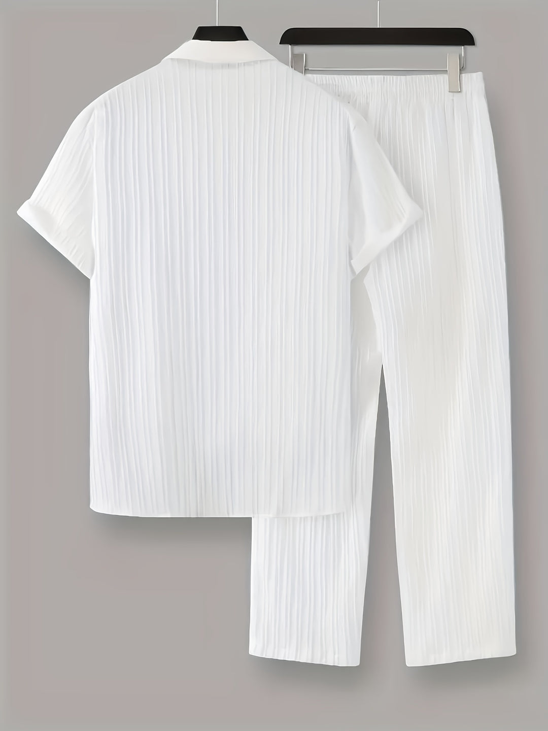 Men's Home Set | Shirt and Striped Pants Set | Regular Fit | Comfortable Relaxed Style