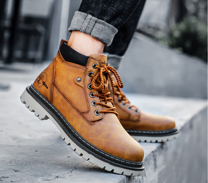 Wysokie skórzane buty męskie casual w kilku kolorach