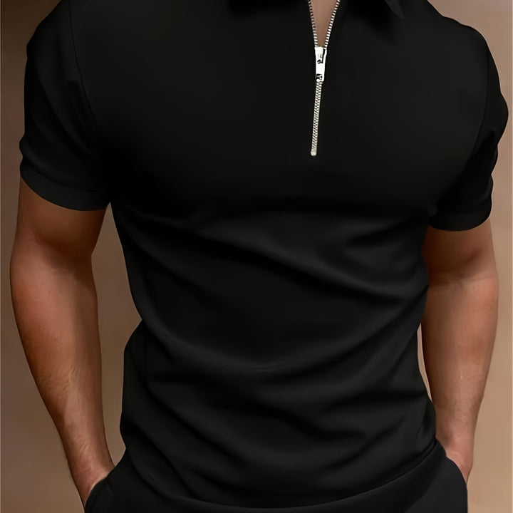 Męska Koszulka Polo | Polo Regular Fit z Krótkim Rękawem | Kołnierzyk z Zamkiem | Casualowy Styl na Co Dzień