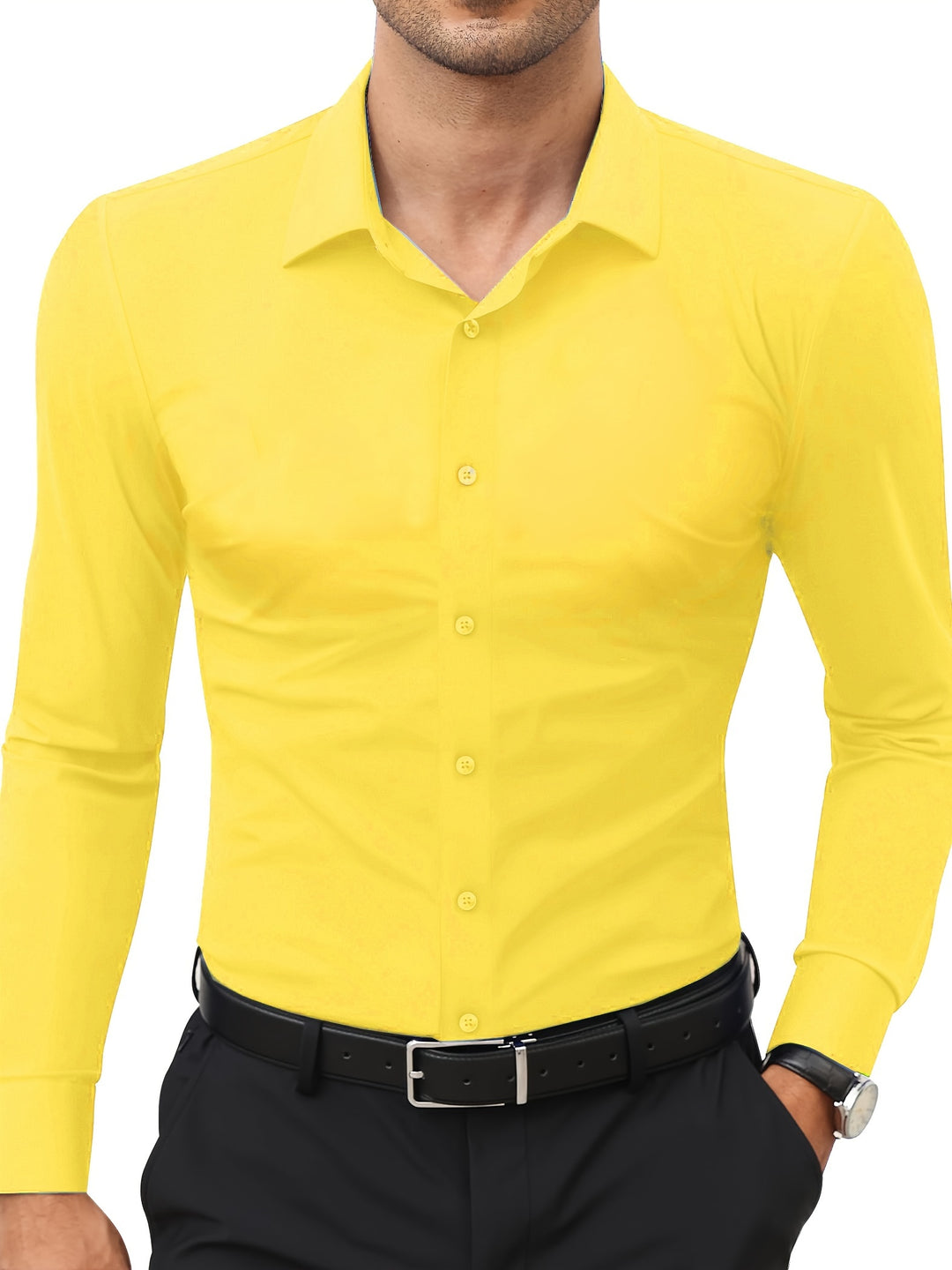 Men's Dress Shirt | Fitted Silhouette Shirt | Spread Collar | Business Casual Style