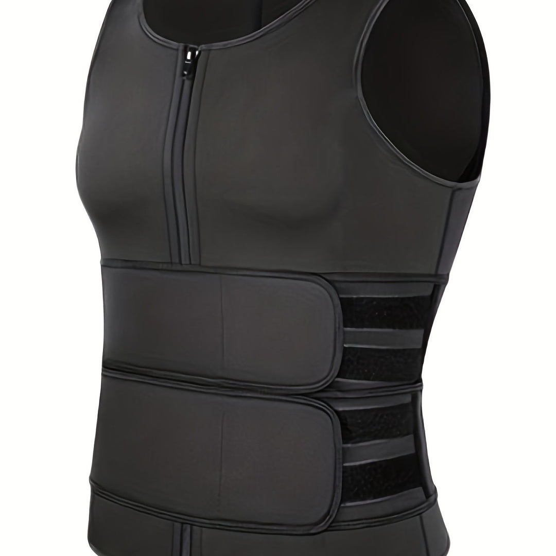 Men's Compression Vest | Skinny Fit Sleeveless | Adjustable Waist Straps | Shaping Style