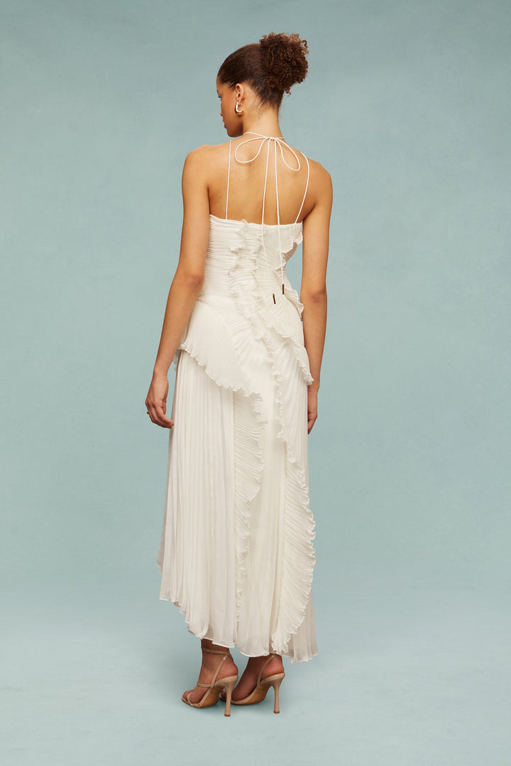 Women's Halter Top Neck Tie Front Drawstring V-Neck Top | Sleeveless