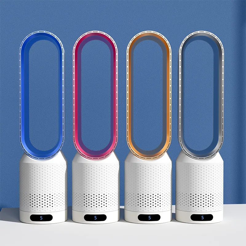 Portable Air Purifier | Bladeless Tower Fan | Multi-Stage Filtration System | Modern Interior Style