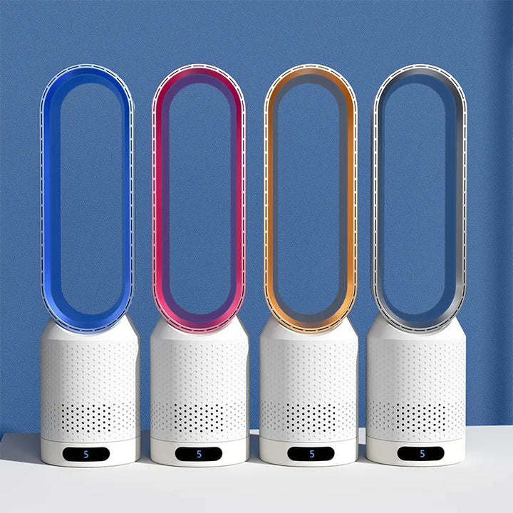 Portable Air Purifier | Bladeless Tower Fan | Multi-Stage Filtration System | Modern Interior Style