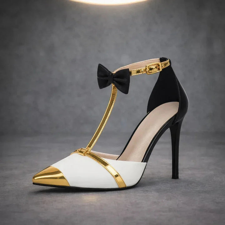Arabella | Women’s High Heels with a Bow, Pointed Toe, and Ankle Strap