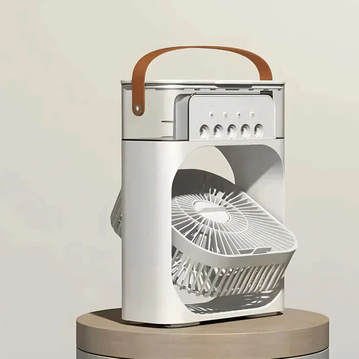 Portable Desk Fan | Battery-Powered Fan | Adjustable Airflow and LED Lighting | Home and Office