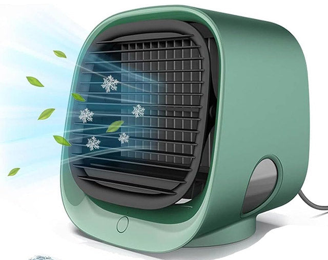 Portable Air Cooler | Compact Desk Fan | Adjustable Airflow and LED Lighting | Home and Office