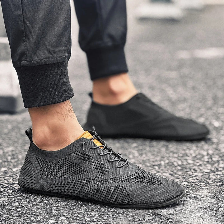 Alaric | Męskie Wsuwane Sneakersy Low Top z Dzianinowym Wyglądem i Detalem Sznurowania