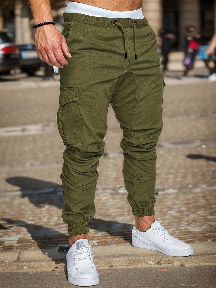 Męskie Spodnie Cargo Jogger | Spodnie Regular Fit | Wielofunkcyjne Kieszenie | Styl Casual Streetwear
