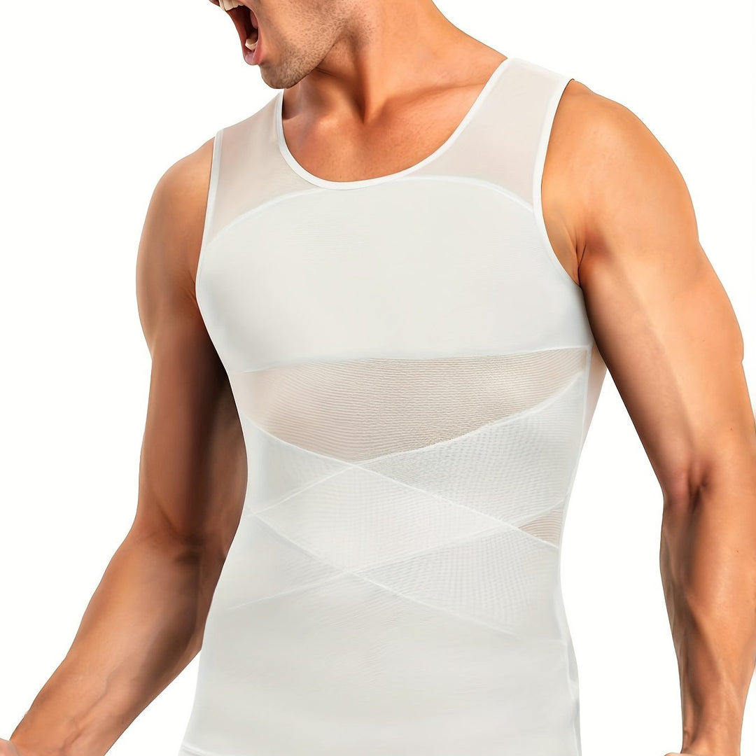 Men's Compression Shirt Shaping Abdomen Control Fitted Tank Top | Slim Fit