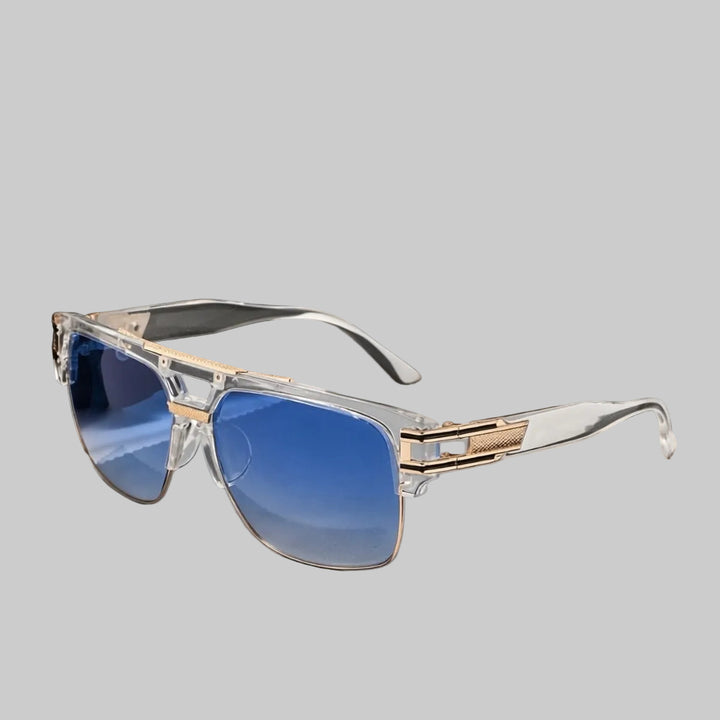 Men's Sunglasses Square Frame Double Bridge Wide Temples | Gradient Lenses