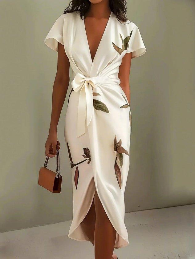 Kamila | Women's patterned midi wrap dress
