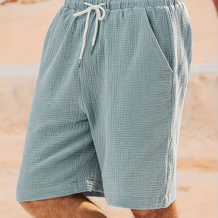 Męskie Szorty | Szorty Loose Fit  Style | Wiązanie w Pasie i Kieszenie | Casualowy Styl Letni