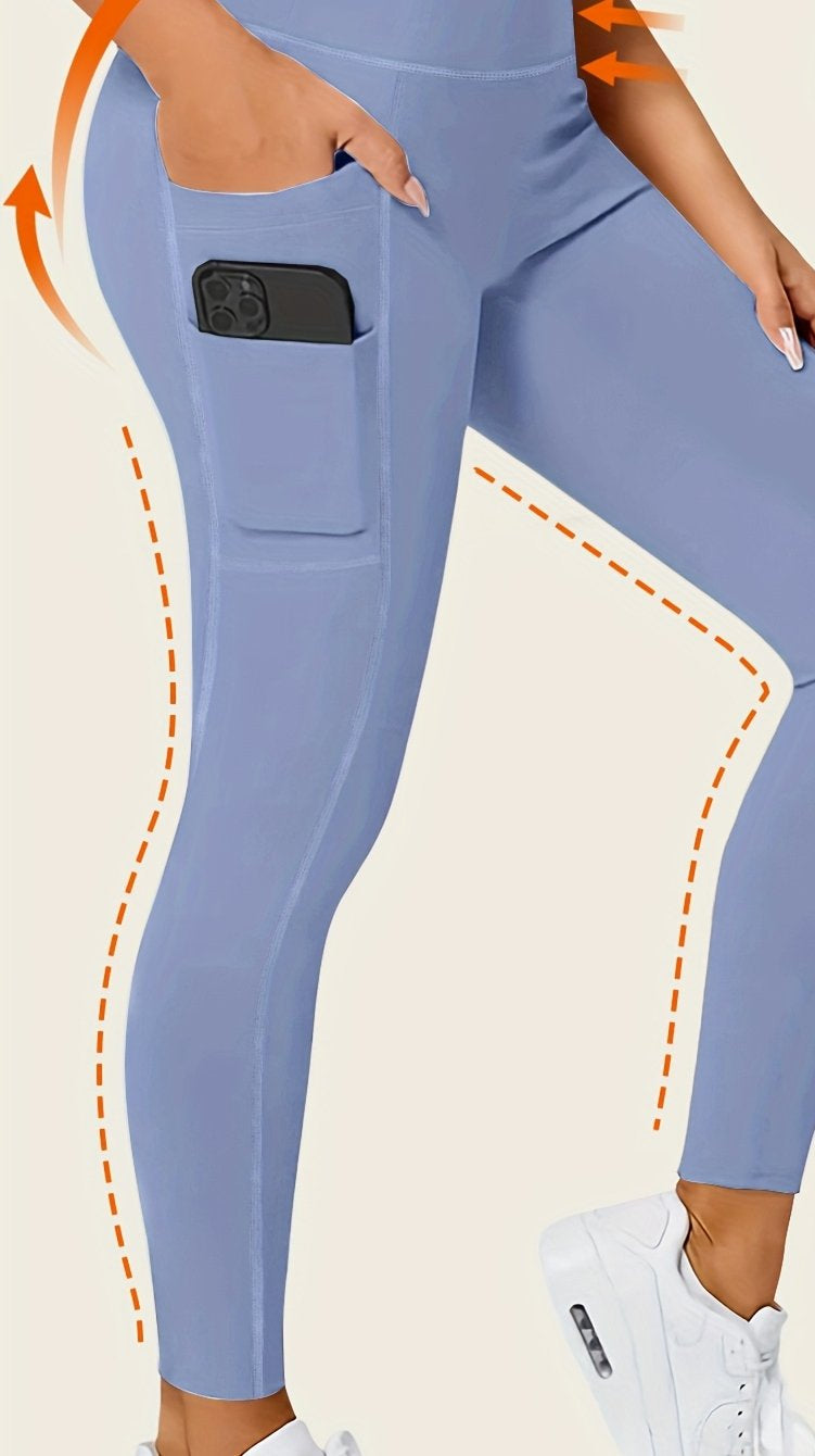 Women's High-Waisted Sports Leggings with Side Pockets | Shaping Fit