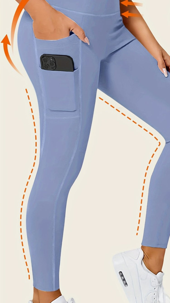 Women's High-Waisted Sports Leggings with Side Pockets | Shaping Fit