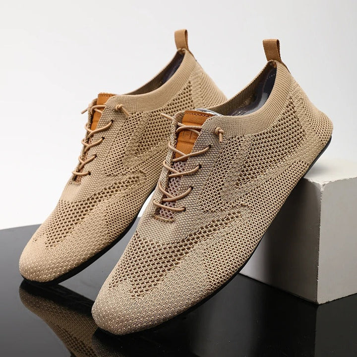 Alaric | Męskie Wsuwane Sneakersy Low Top z Dzianinowym Wyglądem i Detalem Sznurowania