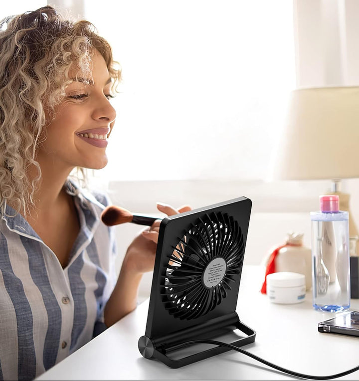 Portable USB Fan | Desk Airflow with Adjustment | Quiet Operation | For Home and Office