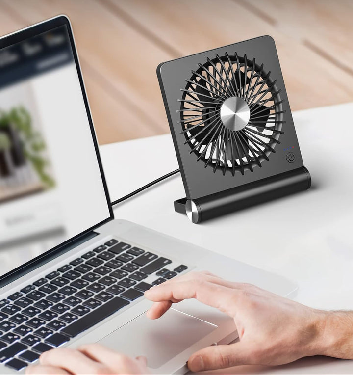 Portable USB Fan | Desk Airflow with Adjustment | Quiet Operation | For Home and Office