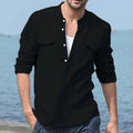 Kazimierz | Męska koszula z długim rękawem, bawełna i len