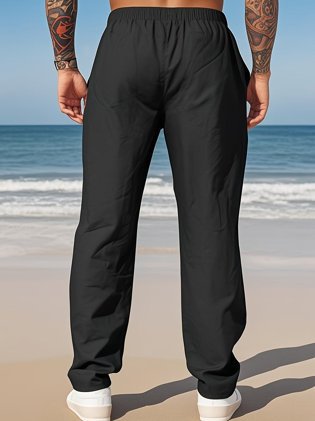 Men's Summer Beach Set Shirt with Buttons and Drawstring Waist Pants Set | Vacation Style