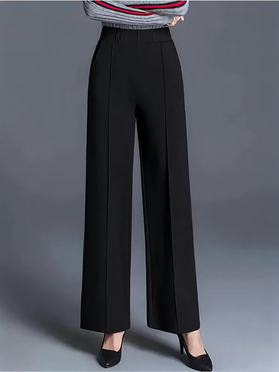 Women's High-Waisted Pants with Wide Legs | Tailored Fit