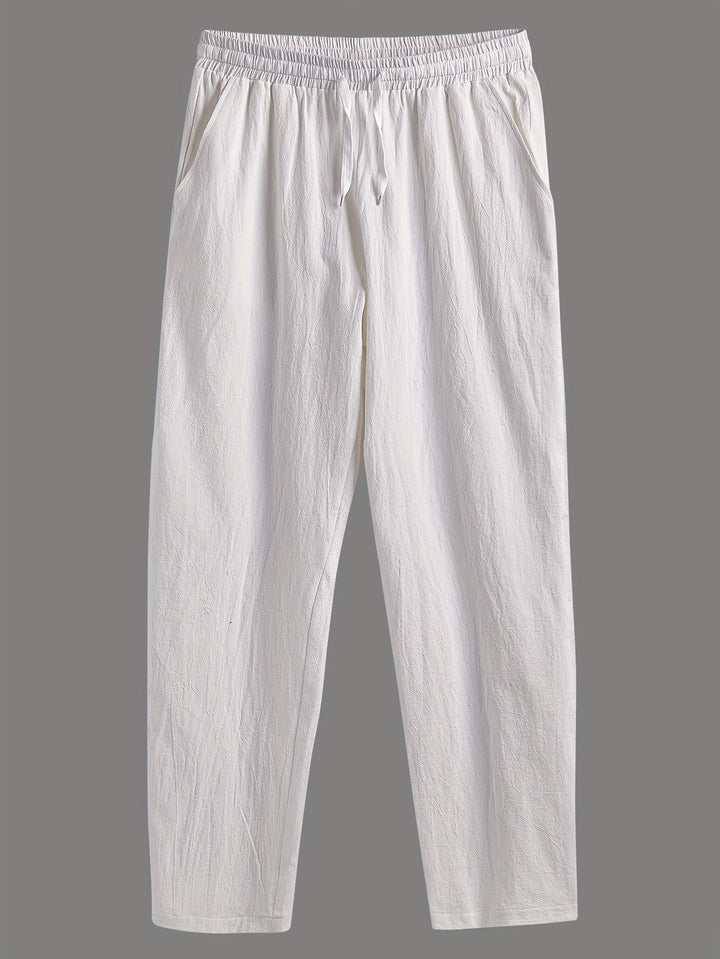 Women's High-Waisted Straight-Leg Pants with Drawstring | Loose Fit