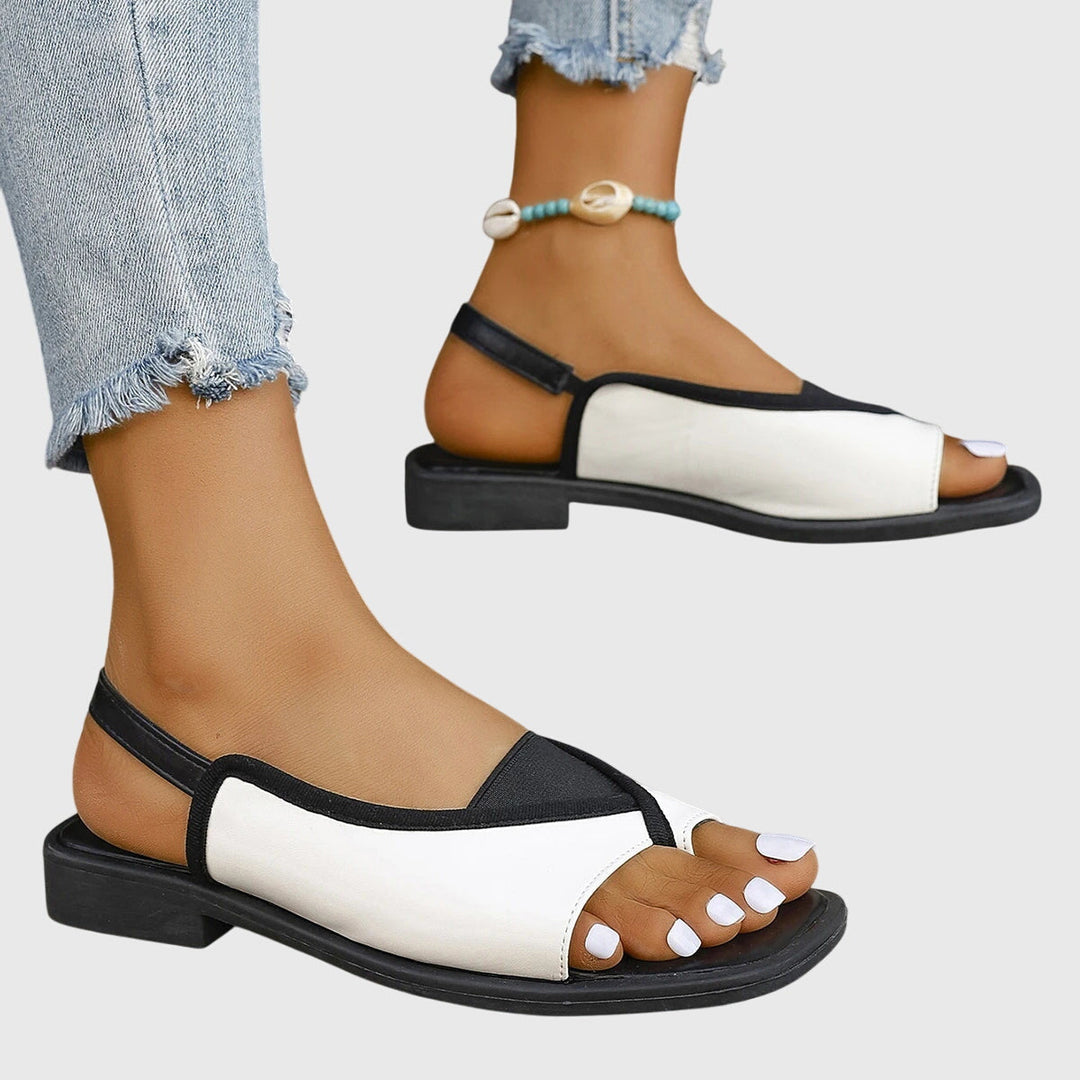 Valeria | Women's Flat Open-Toe Sandals with Heel Strap