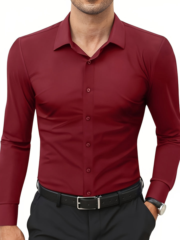 Men's Dress Shirt | Fitted Silhouette Shirt | Spread Collar | Business Casual Style